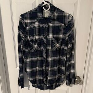 Abercrombie & Fitch Dark Blue and White Checkered Shirt